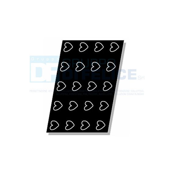 Stampo Flessibile Cm 60x40 Cuori In Silicone