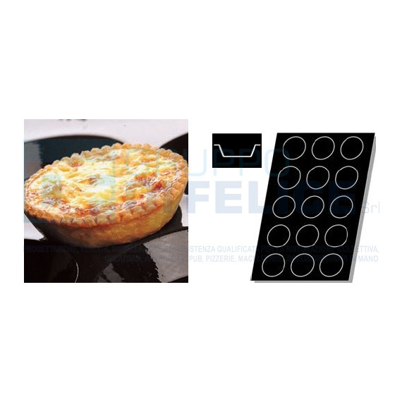 Stampo Flessibile Cm 60x40 N. 15 Quiches Pie In Silicone
