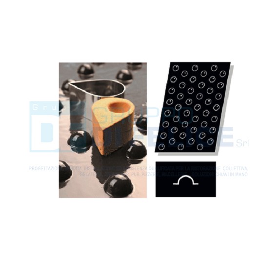 Stampo Flessibile Cm 60x40 Mini Semisfera All'Inverso Cm 2,6 In Silicone