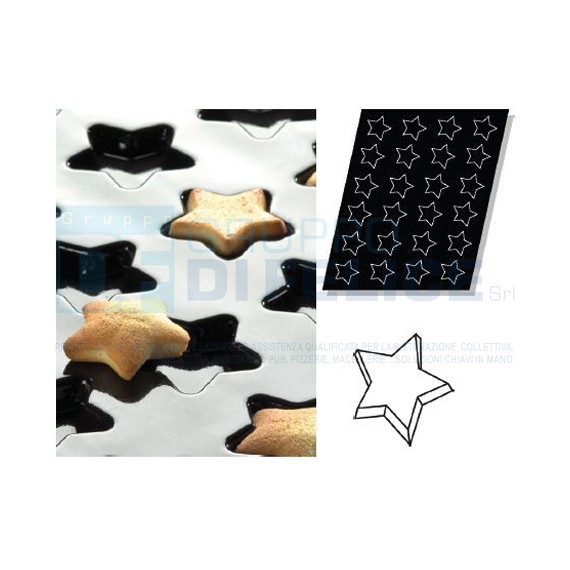 Stampo Flessibile Cm 60x40 N.24 Stelle In Silicone