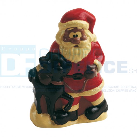 Stampo 3D Babbo Natale Con Cerbiatto H. 18 cm In Policarbonato