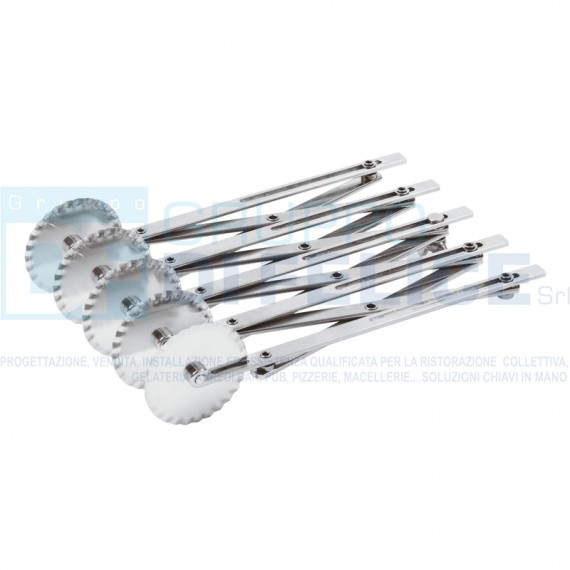 Rullo Taglia Pasta Estensibile A Lame Ondulate In Acciaio Inox