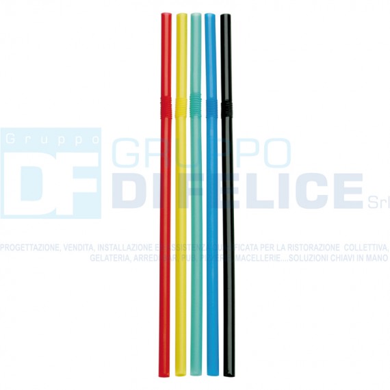 Cannuccia Flessibile Cm 20 Colori Assortiti Conf. 500 Pz