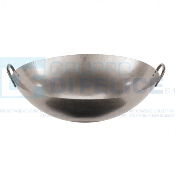 Wok In Ferro Cm 46 Con Due Maniglie