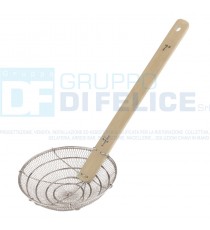 Schiumarola Cm 20 In Acciaio inox, Manico Bamboo 