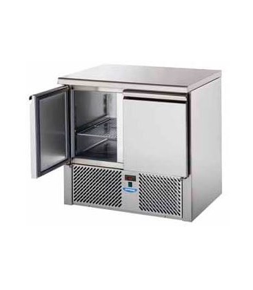 Saladette 2 porte con piano in acciaio inox mod SL02NX