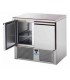 Saladette 2 porte con porta a destra e cassettiera a sinistra con piano in acciaio inox mod SL02NX/C2SLSX