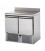 Saladette 2 porte con porta a sinistra e cassettiera a destra con piano e alzatina in acciaio inox mod SL02AL/C2SLDX