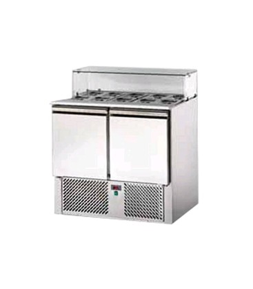 Saladette 2 porte con vetro piatto mod SL02VD