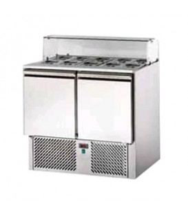 Saladette 2 porte con vetro curvo mod SL02VC