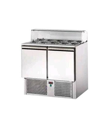 Saladette 2 porte con vetro curvo mod SL02VC