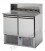 Saladette 2 porte con piano in granito e alzata in acciaio inox, predisposta per 5 vaschette GN1/6 mod SL02AI