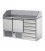 Saladette 2 porte con 2 cassettiere e 6 cassetti, piano con alzata in granito mod SL02C6/C2SLDX/C2SLSX