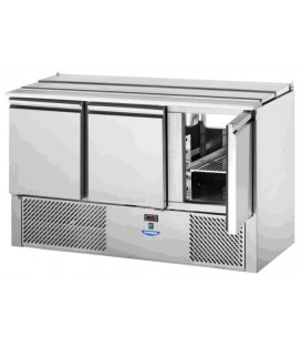 Saladette 3 porte con coperchio in acciaio inox mod SL03EKO