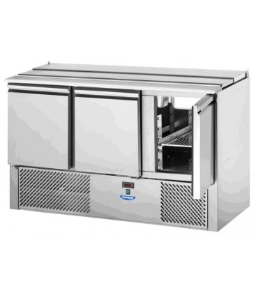 Saladette 3 porte con coperchio in acciaio inox mod SL03EKO