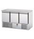 Saladette 3 porte con cassettiera al centro e piano in acciaio inox mod SL03NX/C2SLCE