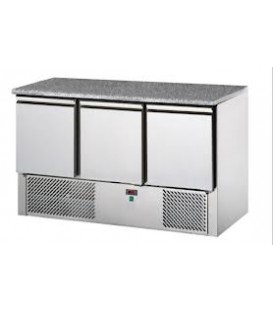 Saladette 3 porte con cassettiera a destra e piano in granito mod SL03GR/C2SLDX
