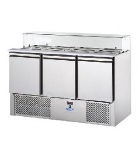 Saladette 3 porte con vetro piatto mod SL03VD