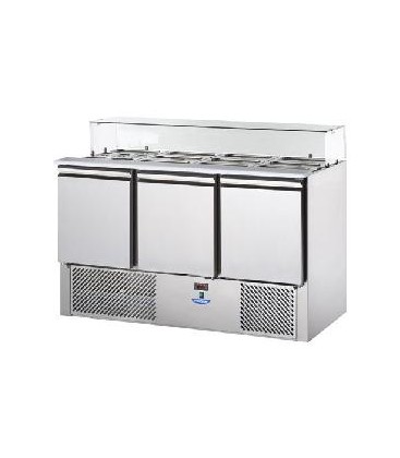 Saladette 3 porte con vetro piatto mod SL03VD