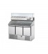 Saladette 3 porte con 3 cassettiere, piano e alzata in granito e vetrina refrigerata mod SL03PZVR4/C2SLSX/C2SLCE/C2SLDX