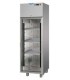 Armadio refrigerato monoblocco in acciaio inox a temperatura normale con porta in vetro e luce neon interna mod AF04EKOTNPV