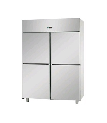 Armadio refrigerato 1200 monoblocco in acciaio inox a bassa temperatura -18/-22° C con 4 sportelli mod A412EKOMBT