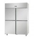 Armadio refrigerato 1200 monoblocco in acciaio inox a bassa temperatura con 4 sportelli mod A412EKOMBT