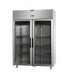 Armadio refrigerato 1200 monoblocco acciaio inox a bassa temp. con 2 porte in vetro e 1 luce neon mod AF12EKOMBTPV