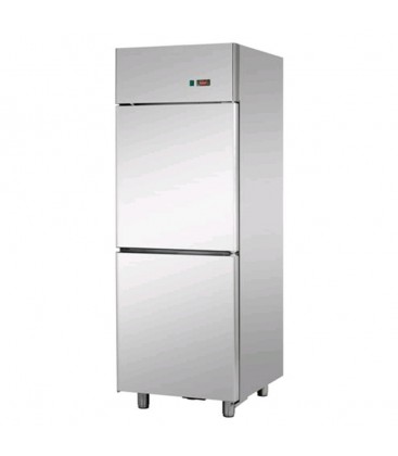 Armadio refrigerato GN2/1 monoblocco in acciaio inox a temperatura normale 0/+10° C con 2 sportelli mod A207EKOMTN