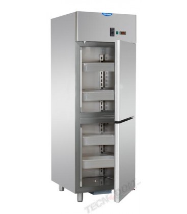 Armadio refrigerato GN2/1 monoblocco in acciaio inox a temperatura normale -2/+8° C per pesce con 2 sportelli mod A207EKOMTNFH