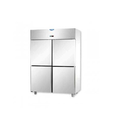 Armadio refrigerato GN2/1 monoblocco in acciaio inox a temperatura normale 0/+10° C con 4 sportelli mod A414EKOMTN