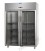 Armadio refrigerato GN2/1 monoblocco acciaio inox a temperatura normale 0/+10° C  2 porte in vetro e 1 luce neon interna mod AF1
