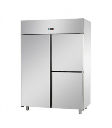 Armadio refrigerato GN2/1 monoblocco in acciaio inox a bassa temperatura -18/-22° C con 1 porta e 2 sportelli mod A314EKOMBT