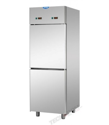 Armadio combinato refrigerato GN2/1 in acciaio inox a doppia temperatura (temp. Normale + temp. Normale) 2 sportelli mod A207EKO