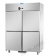 Armadio refrigerato GN2/1 monoblocco in acciaio inox a temperatura normale per pesce con 4 sportelli mod A414EKOMTNFH