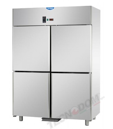 Armadio statico GN2/1 in acciaio inox a temperatura normale con 4 sportelli mod A414EKOES