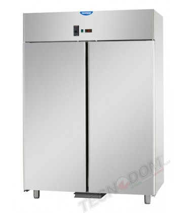 Armadio statico GN2/1 in acciaio inox a temperatura normale con 2 porte e allestimento carne mod AF14EKOESAC