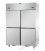 Armadio refrigerato in acciaio inox a doppia temperatura (temp.normale + temp. normale0/+10° C + 0/+10° C) con 4 sportelli mod A