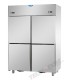 Armadio refrigerato in acciaio inox a doppia temperatura (bassa temp. + bassa temp.) con 4 sportelli mod A414EKONN