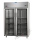 Armadio combinato refrigerato GN2/1 acciaio inox (bassa temp. + bassa temp.) 2 porte in vetro e 2 luci Neon mod AF14EKONNPV