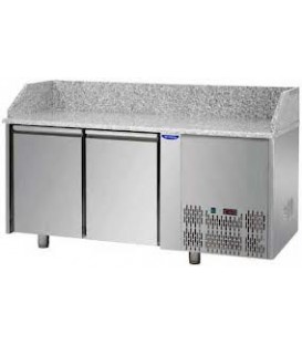 Tavolo refrigerato pizza GN1/1 con 2 porte e piano in granito mod PZ02EKOGN