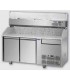 Tavolo refrigerato pizza GN1/1 con 2 porte, un cassetto neutro  e piano in granito e vetrina refrigerata mod PZ02EKOC1+VR4160VD