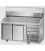 Tavolo refrigerato pizza GN1/1 con 2 porte, 3 cassetti neutri  e piano in granito e vetrina refrigerata mod PZ02EKOC3+VR4160VD