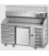 Tavolo refrigerato pizza GN1/1 con 1 porta, 6 cassetti neutri e piano in granito e vetrina refrigerata mod PZ02EKOC6+VR3150VD