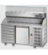 Tavolo refrigerato pizza GN1/1 con 1 porta, 6 cassetti neutri e piano in granito e vetrina refrigerata mod PZ02EKOC6+VR3150VD