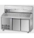 Tavolo refrigerato pizza GN1/1 a 2 porte, motore a sinistra, piano in granito, vetrina refrigerata mod PZ02EKOGNSX+VR3160VDSX